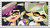 stamp with callie and marie from the splatoon series. They are doing their signature pose.