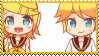 stamp with a gif of vocaloids len and rin from the electric angel music video.