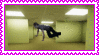 stamp with a gif streamer jerma doing a break dance while a backrooms greenscreen is behind him.