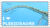 stamp with plesiosaur that says I heart plesiosaurs.